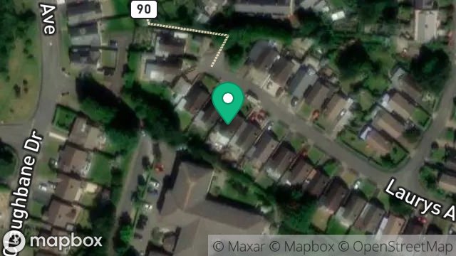 Map showing 19, LAURYS AVENUE, RAMSEY, ISLE OF MAN, IM8 2HE