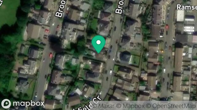 Map showing CRONK AALIN, BROOKFIELD CRESCENT, RAMSEY, ISLE OF MAN, IM8 2AG