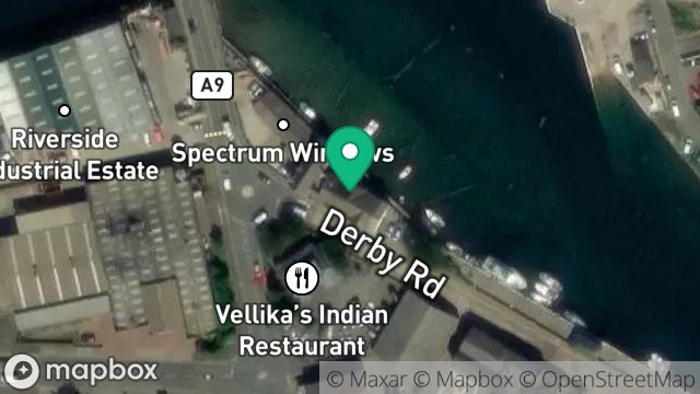 Map showing FLAT 1, HARBOURSIDE, DERBY ROAD, RAMSEY, ISLE OF MAN, IM8 1DA