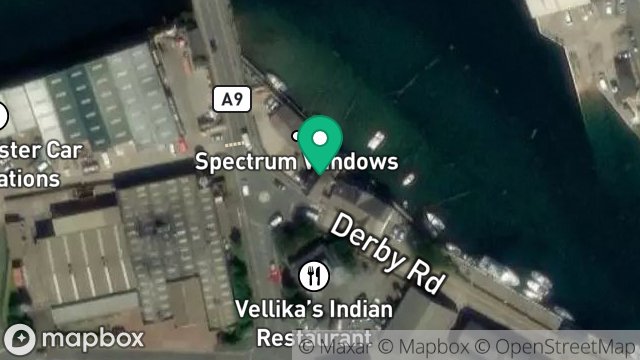 Map showing FLAT 3, HARBOUR VIEW, 3, DERBY ROAD, RAMSEY, ISLE OF MAN, IM8 1DA
