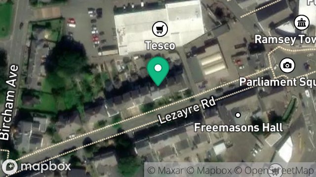 Map showing 8, ALBION TERRACE, RAMSEY, ISLE OF MAN, IM8 2LW