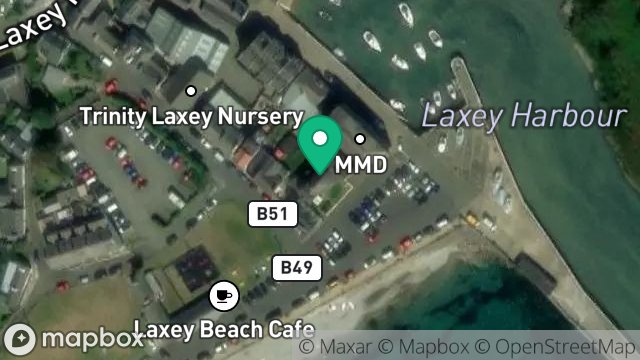 Map showing OIRR USHTEY, THE PROMENADE, LAXEY, ISLE OF MAN, IM4 7DD