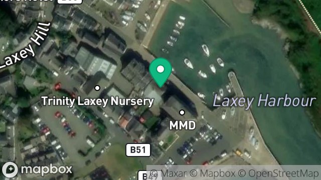 Map showing LAXEY SAILING CLUB, CLUBHOUSE, TENT ROAD, LAXEY, ISLE OF MAN, IM4 7DB