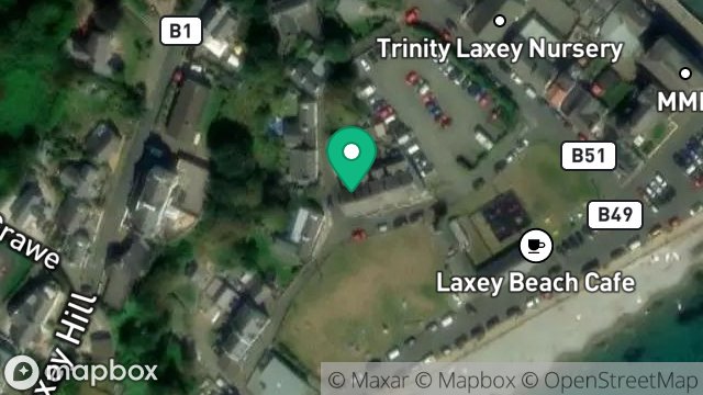 Map showing 1, BAY VIEW TERRACE, LAXEY, ISLE OF MAN, IM4 7DG