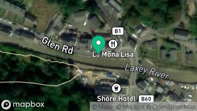 Map showing DOI PILLAR, GLEN ROAD, LAXEY, ISLE OF MAN, IM4 7QR