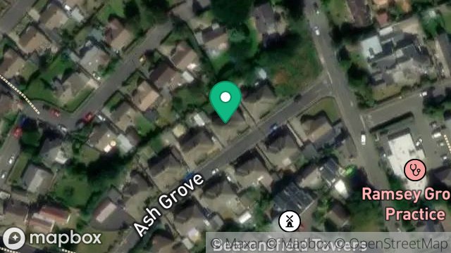 Map showing 12, ASH GROVE, RAMSEY, ISLE OF MAN, IM8 3HT