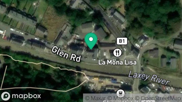 Map showing SLANT AS SHEE, GLEN ROAD, LAXEY, ISLE OF MAN, IM4 7AB