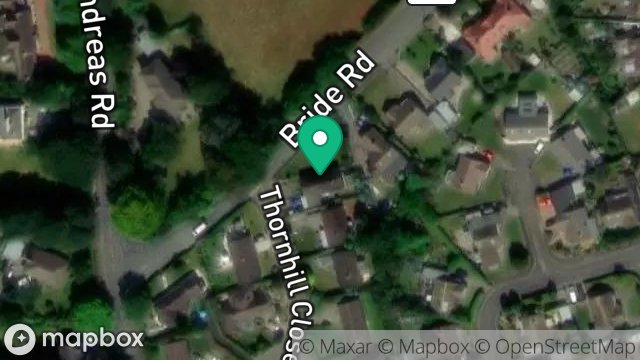 Map showing 1, THORNHILL CLOSE, RAMSEY, ISLE OF MAN, IM8 3LA