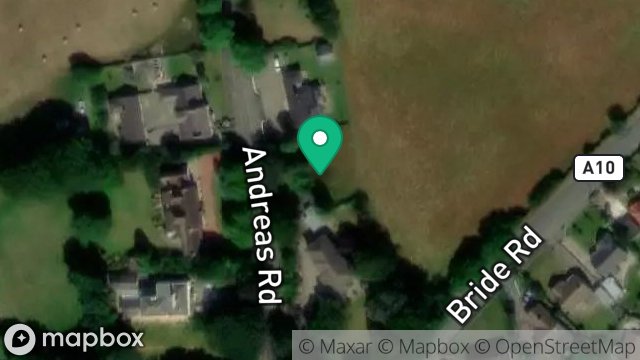 Map showing NEWSTEAD, ANDREAS ROAD, RAMSEY, ISLE OF MAN, IM8 3UE