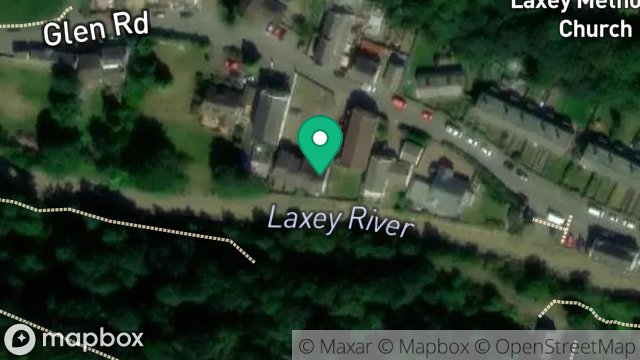 Map showing THIE NY HAWIN, 5, RIVERSCOURT, GLEN ROAD, LAXEY, ISLE OF MAN, IM4 7AG
