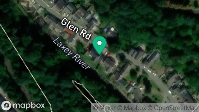Map showing RIVERBANK HOUSE, GLEN ROAD, LAXEY, ISLE OF MAN, IM4 7AN