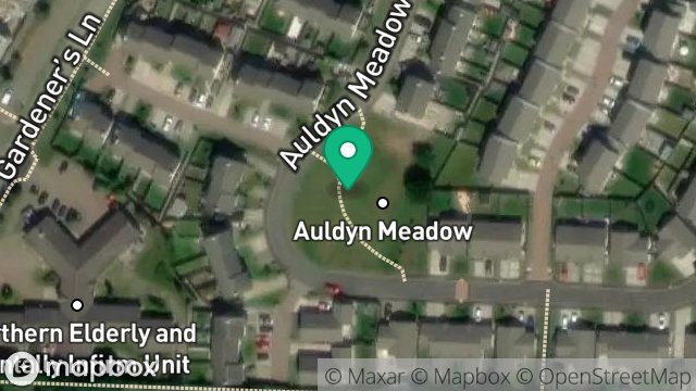 Map showing PUBLIC OPEN SPACE, AULDYN MEADOW DRIVE, RAMSEY, ISLE OF MAN, IM8 2TR