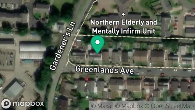 Map showing 7, GREENLANDS AVENUE, RAMSEY, ISLE OF MAN, IM8 2PP