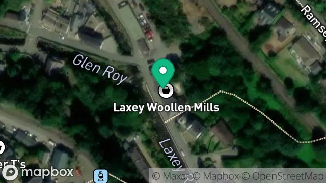 Map showing ST. GEORGES WOOLLEN MILLS LTD, GLEN ROAD, LAXEY, ISLE OF MAN, IM4 7AR