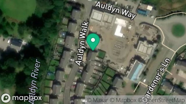 Map showing 15, AULDYN WALK, RAMSEY, ISLE OF MAN, IM8 2TN