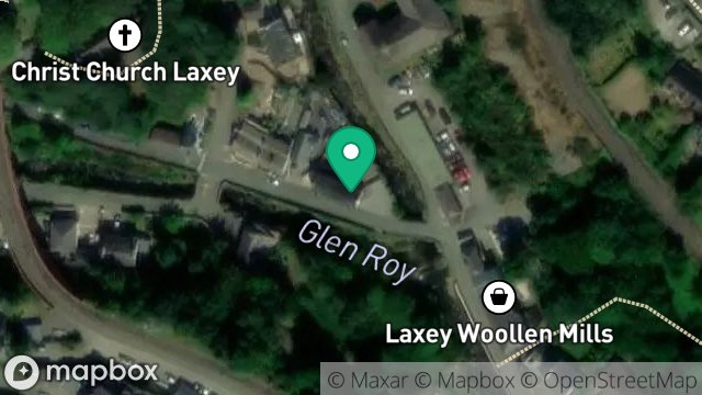 Map showing CREATIVE JUICES, GREENBANK, GLEN ROAD, LAXEY, ISLE OF MAN, IM4 7AR