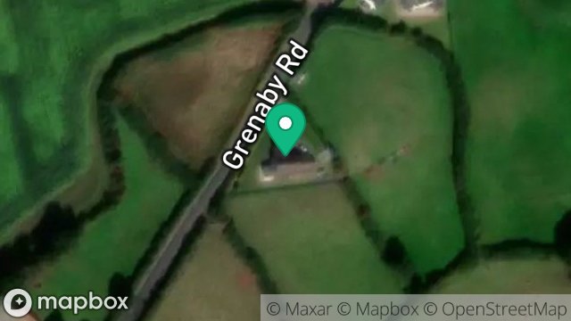 Map showing RAMSCRAIGS, GRENABY ROAD, DOGMILLS, RAMSEY, ISLE OF MAN, IM7 4AN