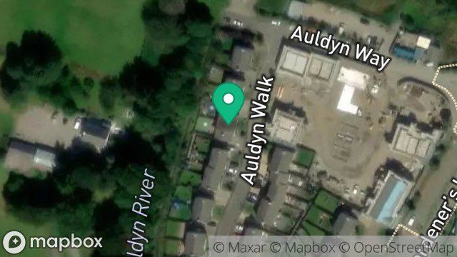 Map showing 12, AULDYN WALK, RAMSEY, ISLE OF MAN, IM8 2TN