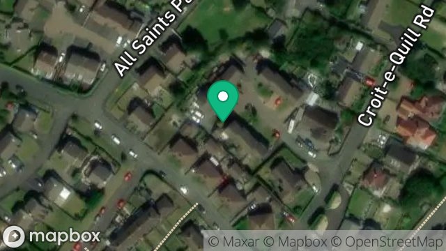 Map showing 9, CROIT-E-QUILL CLOSE, LAXEY, ISLE OF MAN, IM4 7JE