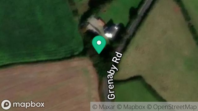 Map showing THE BARN, BALLAVARTEEN WEST, GRENABY ROAD, DOGMILLS, RAMSEY, ISLE OF MAN, IM7 4AN