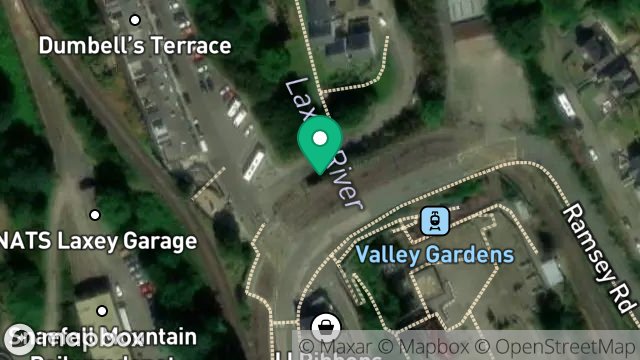 Map showing LAND ADJACENT TO AND NORTH OF JUNCTION OF NEW ROAD AND, MINES ROAD, LAXEY, ISLE OF MAN, IM4 7AZ