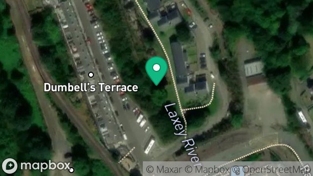 Map showing ENERGY DISSIPATER OUTLET STATION, DUMBELLS TERRACE, LAXEY, ISLE OF MAN, IM4 7NY