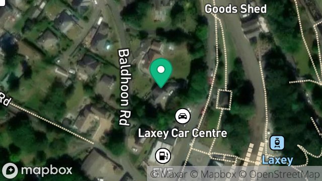 Map showing NORTH BALDRINE HOUSE, BALDHOON ROAD, LAXEY, ISLE OF MAN, IM4 7NG