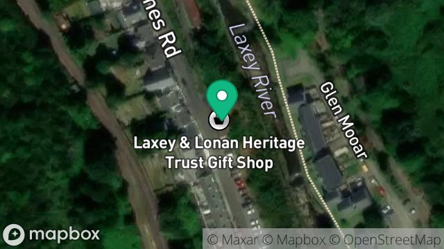 Map showing LAXEY INFORMATION CENTRE, MINES ROAD, LAXEY, ISLE OF MAN, IM4 7NH