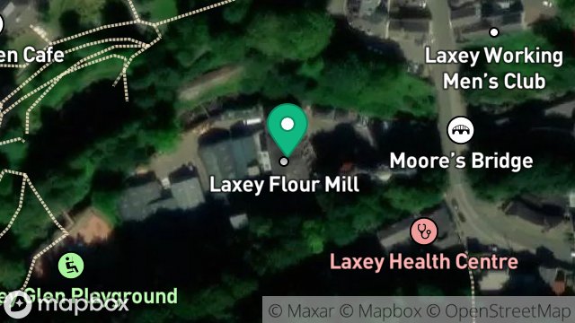 Map showing FLOUR MILL, MILL ROAD, LAXEY, ISLE OF MAN, IM4 7AU