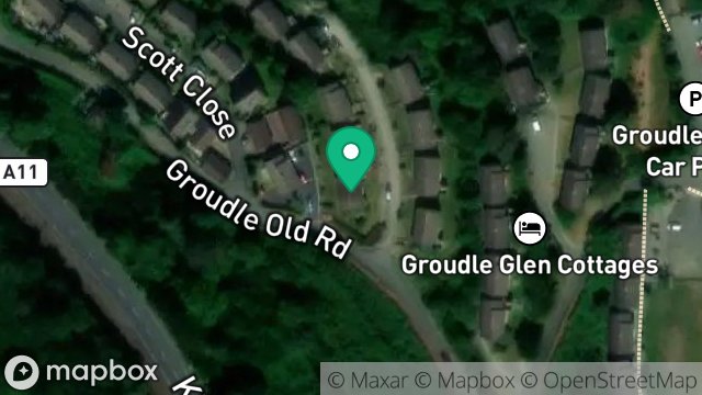 Map showing 1, GROUDLE GLEN COTTAGES, KING EDWARD ROAD, ONCHAN, ISLE OF MAN, IM3 2JP