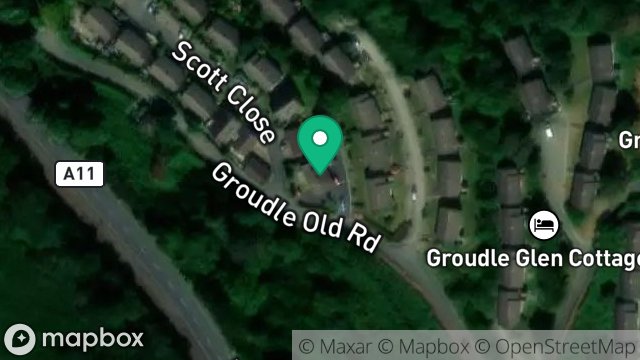 Map showing GROUDLE GLEN LTD, GROUDLE OLD ROAD, ONCHAN, ISLE OF MAN, IM3 2HZ