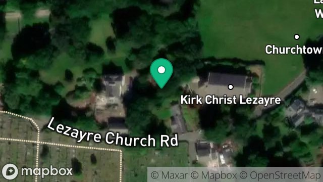 Map showing FIELD 132150, LEZAYRE CHURCH ROAD, CHURCHTOWN, RAMSEY, ISLE OF MAN, IM7 2AN