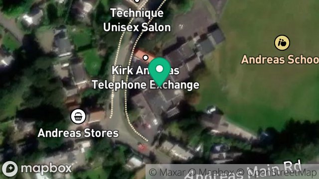 Map showing ISLE OF MAN EDUCATION, ANDREAS SCHOOL, ANDREAS VILLAGE, ISLE OF MAN, IM7 4EZ