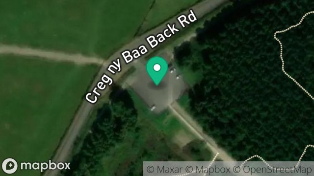 Map showing CONRHENNY CARPARK, CONRHENNY PLANTATION, CREG-NY-BAA BACK ROAD, CREG NY BAA, ONCHAN, ISLE OF MAN, IM4 7QB