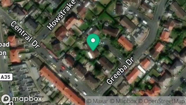 Map showing 5, GREEBA DRIVE, ONCHAN, ISLE OF MAN, IM3 1ER