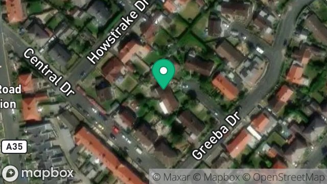 Map showing 7, GREEBA DRIVE, ONCHAN, ISLE OF MAN, IM3 1ER