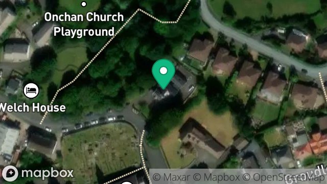 Map showing THE OLD VICARAGE, CHURCH ROAD, ONCHAN, ISLE OF MAN, IM3 1BF