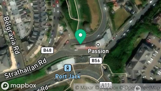 Map showing PICKWICKS, 14-15, PORT JACK, ONCHAN, ISLE OF MAN, IM3 1EB