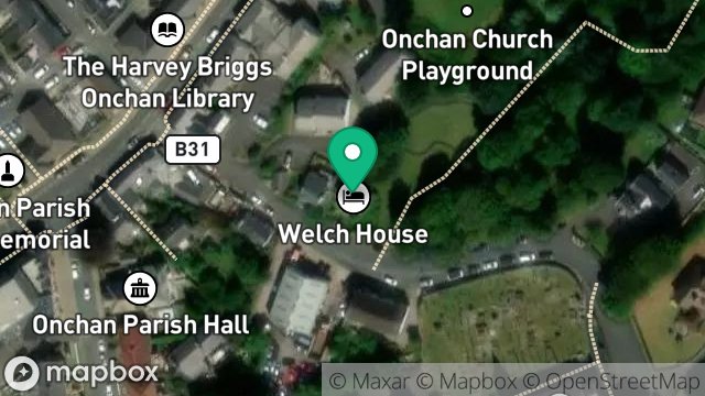 Map showing WELCH HOUSE, CHURCH ROAD, ONCHAN, ISLE OF MAN, IM3 1BF