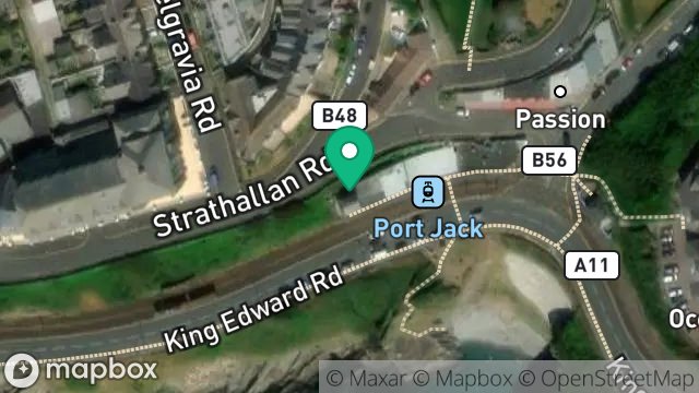 Map showing MOON COTTAGE, 1, PORT JACK, ONCHAN, ISLE OF MAN, IM3 1ED