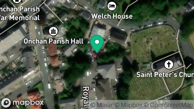 Map showing LAND TO REAR OF GARAGE, CHURCH ROAD, ONCHAN, ISLE OF MAN, IM3 1LQ