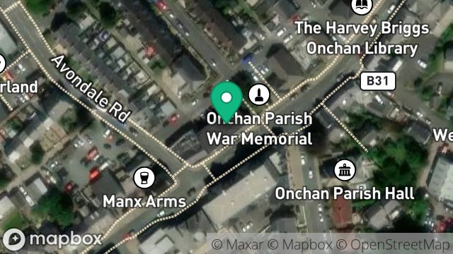Map showing SHOP, ELM TREE HOUSE, 33, MAIN ROAD, ONCHAN, ISLE OF MAN, IM3 1AH