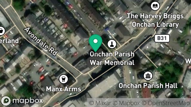 Map showing FIRST FLOOR OFFICES, ELM TREE HOUSE, MAIN ROAD, ONCHAN, ISLE OF MAN, IM3 1AH