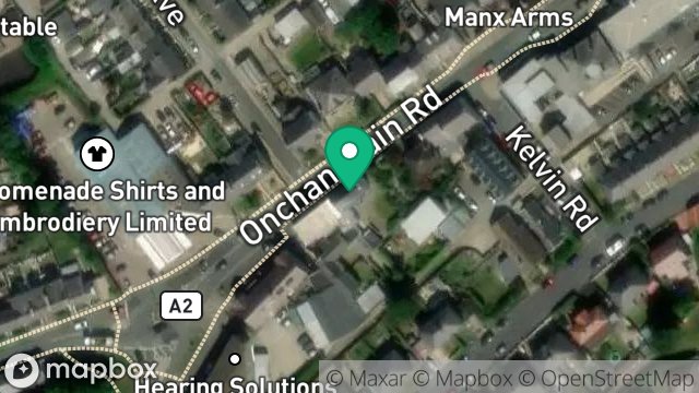 Map showing GREENFIELD HOUSE, 14, MAIN ROAD, ONCHAN, ISLE OF MAN, IM3 1AS