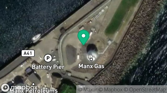 Map showing GAS UNDERTAKINGS, BATTERY PIER, DOUGLAS, ISLE OF MAN, IM1 5BS