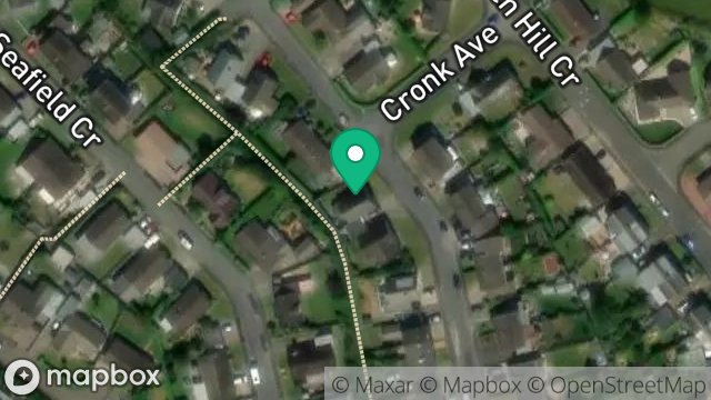 Map showing 33, CRONK AVENUE, ONCHAN, ISLE OF MAN, IM3 3DF