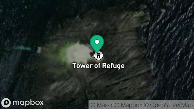 Map showing TOWER OF REFUGE ST MARYS ROCK, LINK TO TOWER OF REFUGE, DOUGLAS, ISLE OF MAN, IM1 2BX