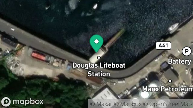 Map showing R N L I, DOUGLAS LIFEBOAT HOUSE, SOUTH QUAY, DOUGLAS, ISLE OF MAN, IM1 5BT