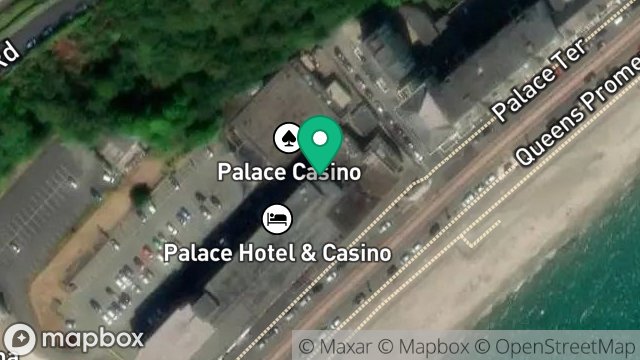 Map showing CASINO, PALACE BUILDINGS, CENTRAL PROMENADE, DOUGLAS, ISLE OF MAN, IM2 4NA