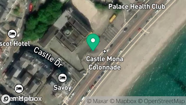 Map showing UNIT C, CASTLE MONA SHOPS, CENTRAL PROMENADE, DOUGLAS, ISLE OF MAN, IM2 4LZ